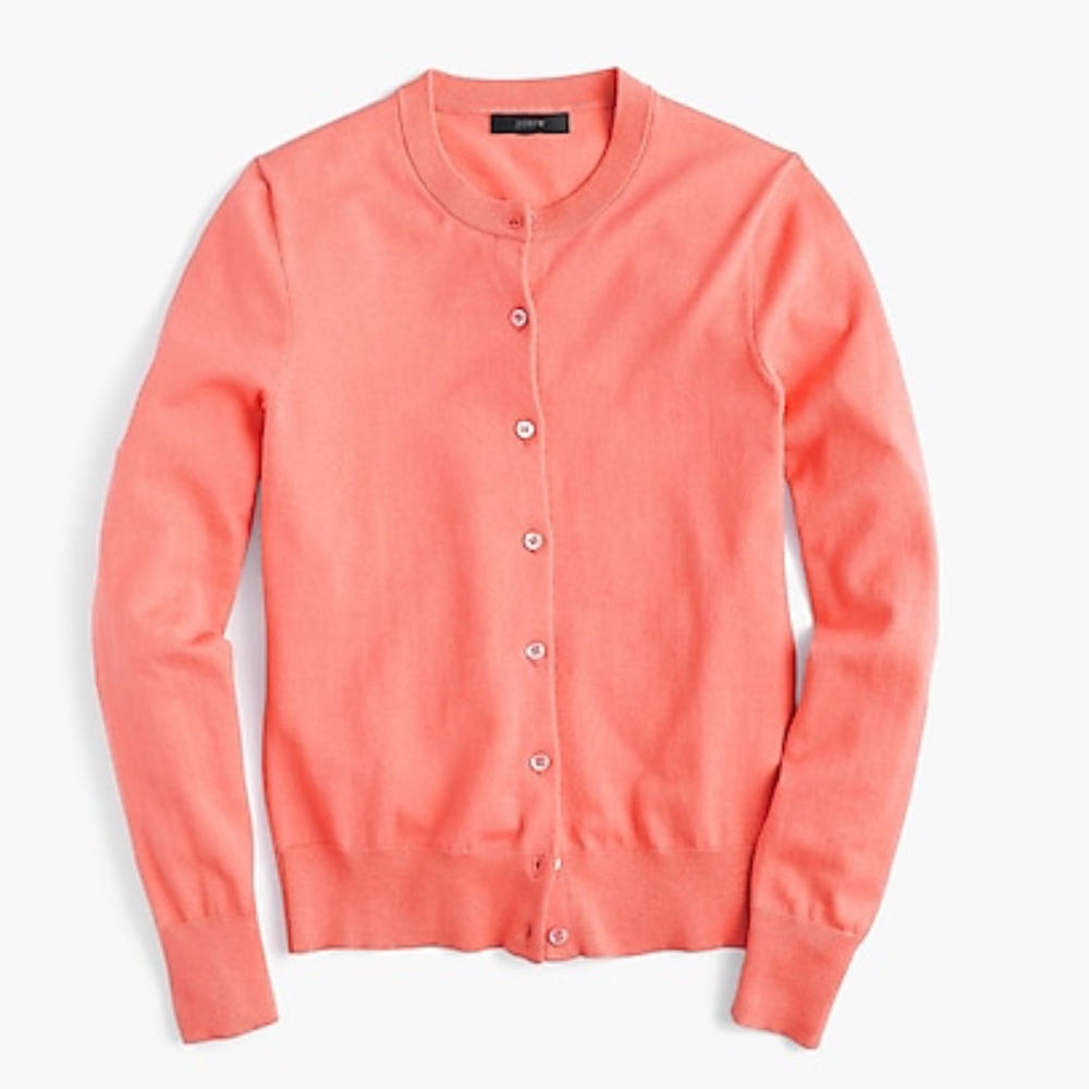 J. Crew Cotton Jackie Cardigan in Peach XS